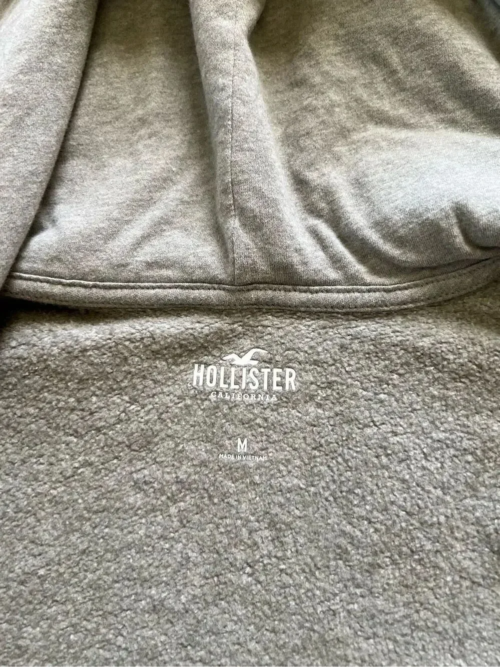 Hollister Heathered Gray Full Zip Hoodie Medium